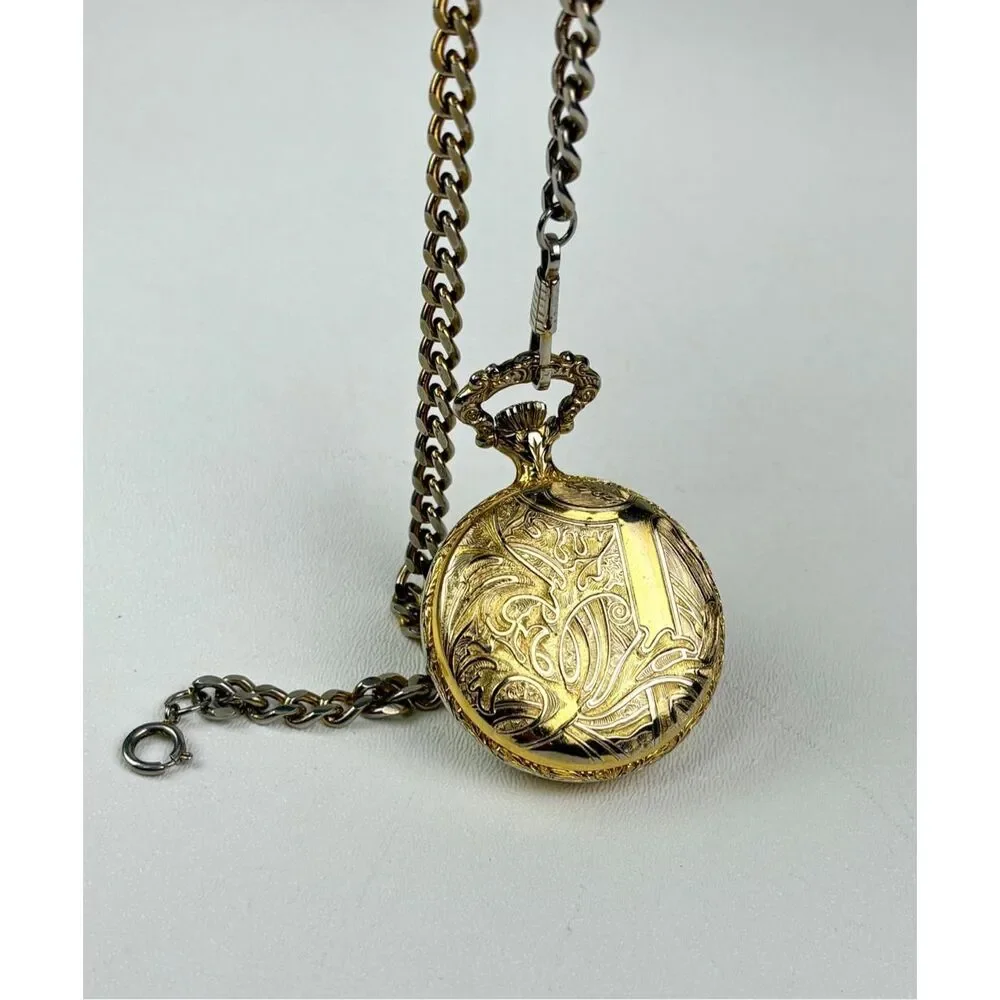 Vintage Andre Rivalle 17 Jewels Pocket Watch Shock Protected Parts Or Repair AX2
